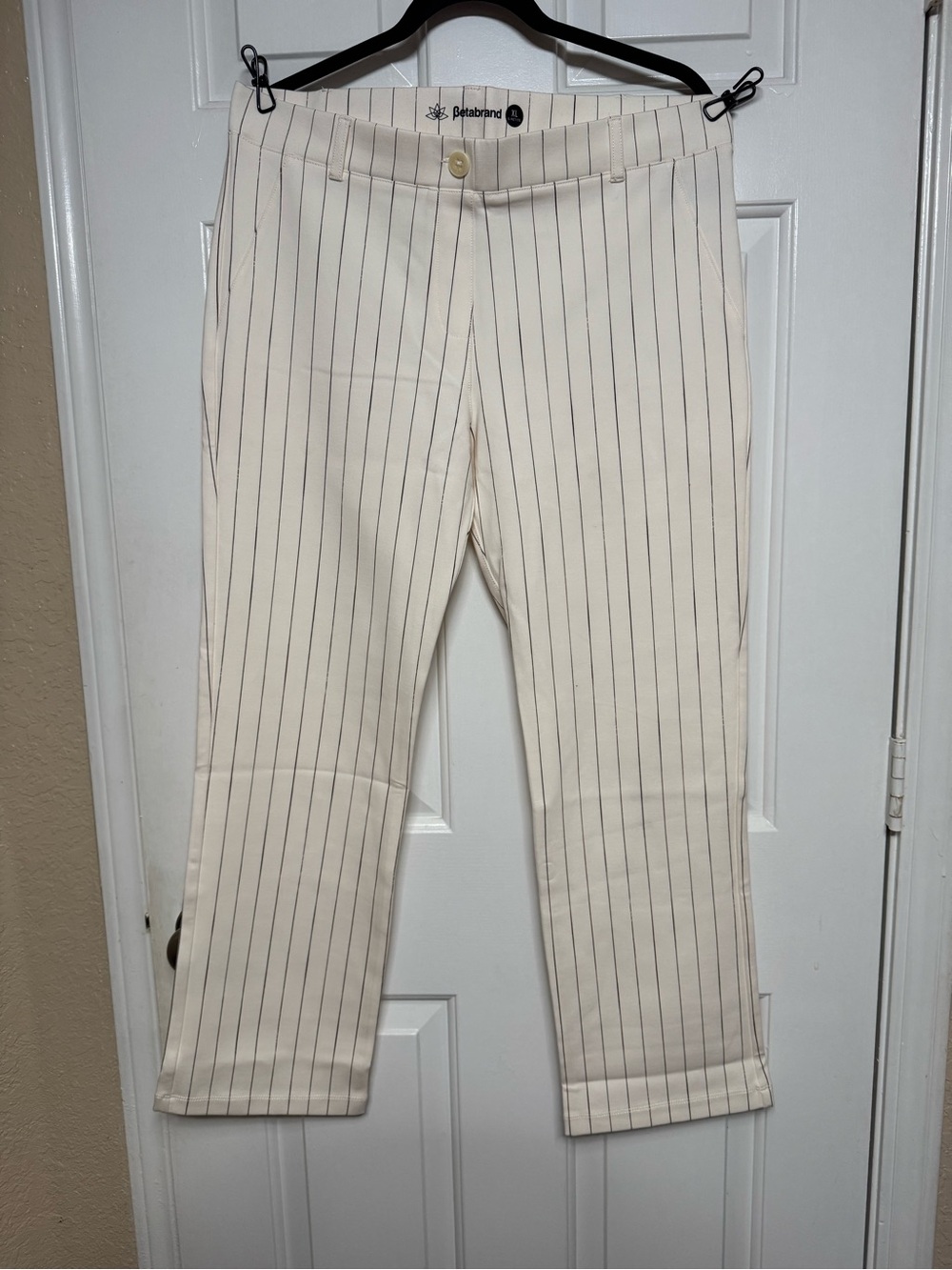 Betabrand XL Petite Pinstripe Dress Pant Yoga Pants NWOT